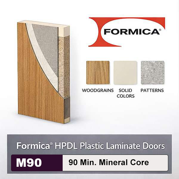 Formica High Pressure Decorative Laminate Commercial Wood Doors, 90min. Fire Rated Mineral Core Formica High Pressure Decorative Laminate Commercial Wood Doors, 90min. Fire Rated Mineral Core