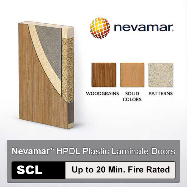 Nevamar High Pressure Decorative Laminate Commercial Wood Doors with Structural Composite Lumber Core