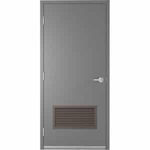 Steel Door with 24 x 12 Fire Rated Louver